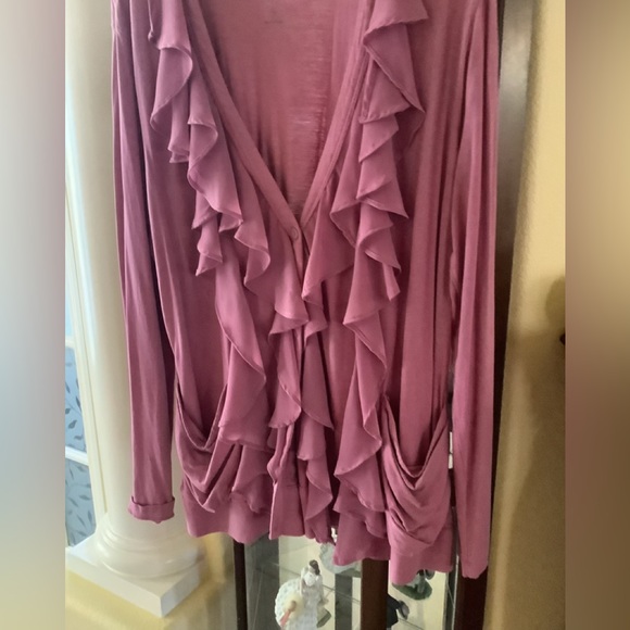 Jacket Mauve Ruffled front size L by LOGO nice for the Fall days ahead. … - Picture 3 of 7